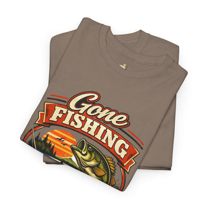 Gone Fishing Graphic Tee — "Gone Fishing, Catch You Later" Fishing T-Shirt (Heavy Weight Tee)