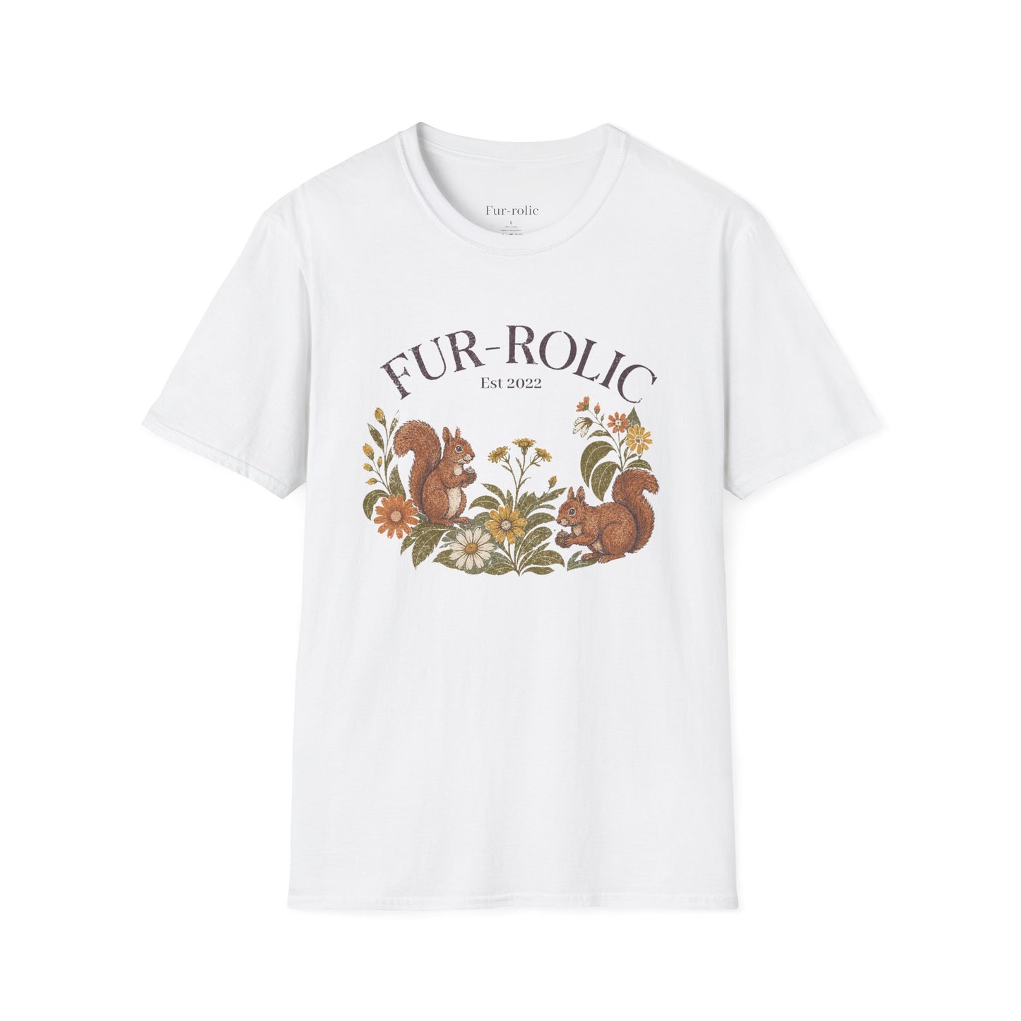 T-Shirt — "FUR-ROLIC" Squirrel Graphic Tee (Est. 2022) — Whimsical Nature Lover Shirt
