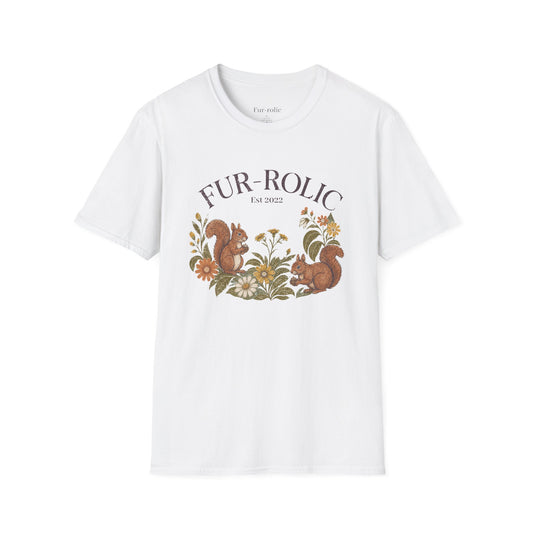T-Shirt — "FUR-ROLIC" Squirrel Graphic Tee (Est. 2022) — Whimsical Nature Lover Shirt