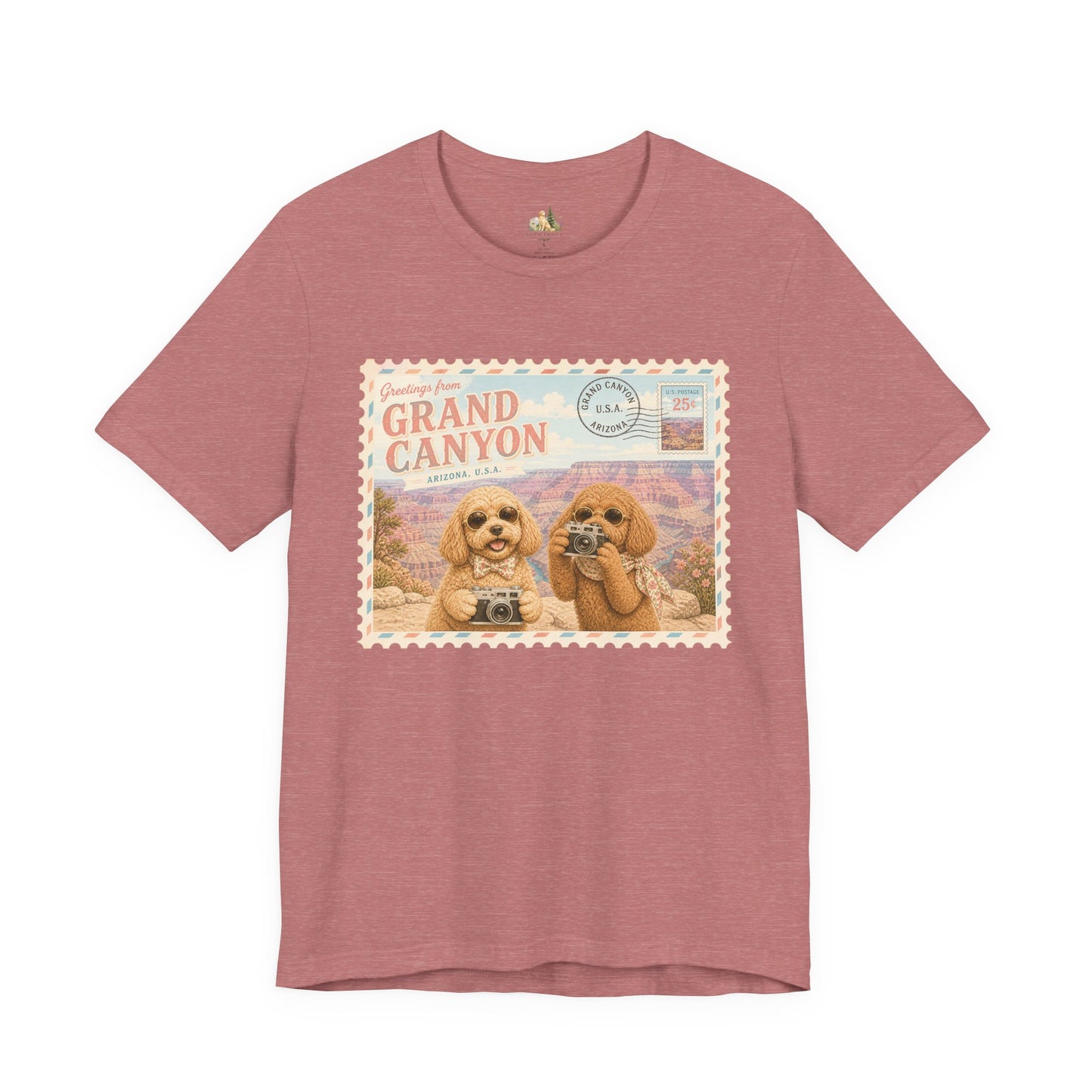 Grand Canyon Pups T-Shirt | Vintage Postcard Dogs Travel Design