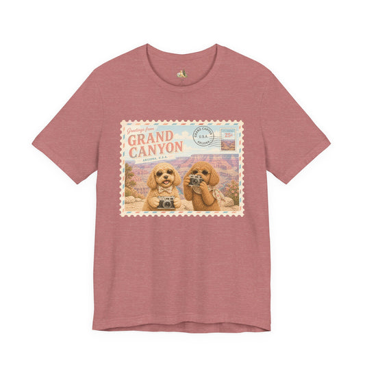 Grand Canyon Pups T-Shirt | Vintage Postcard Dogs Travel Design