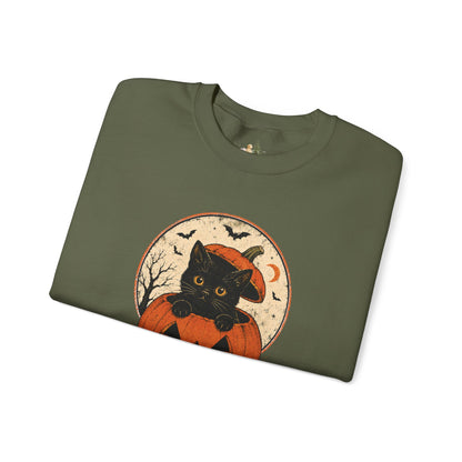 Halloween Black Cat Pumpkin Sweatshirt