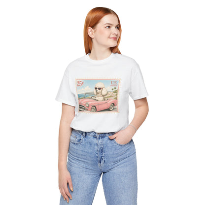 Vintage Pup Roadtrip T-Shirt — Retro Stamp Design (25)