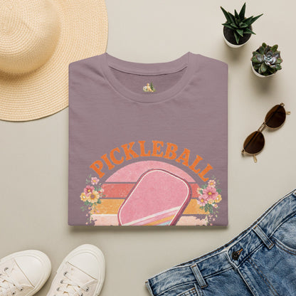 Pickleball Retro Paddle T‑Shirt — Vintage Floral Pickleball Tee Light Weight, Ultra Soft Tee