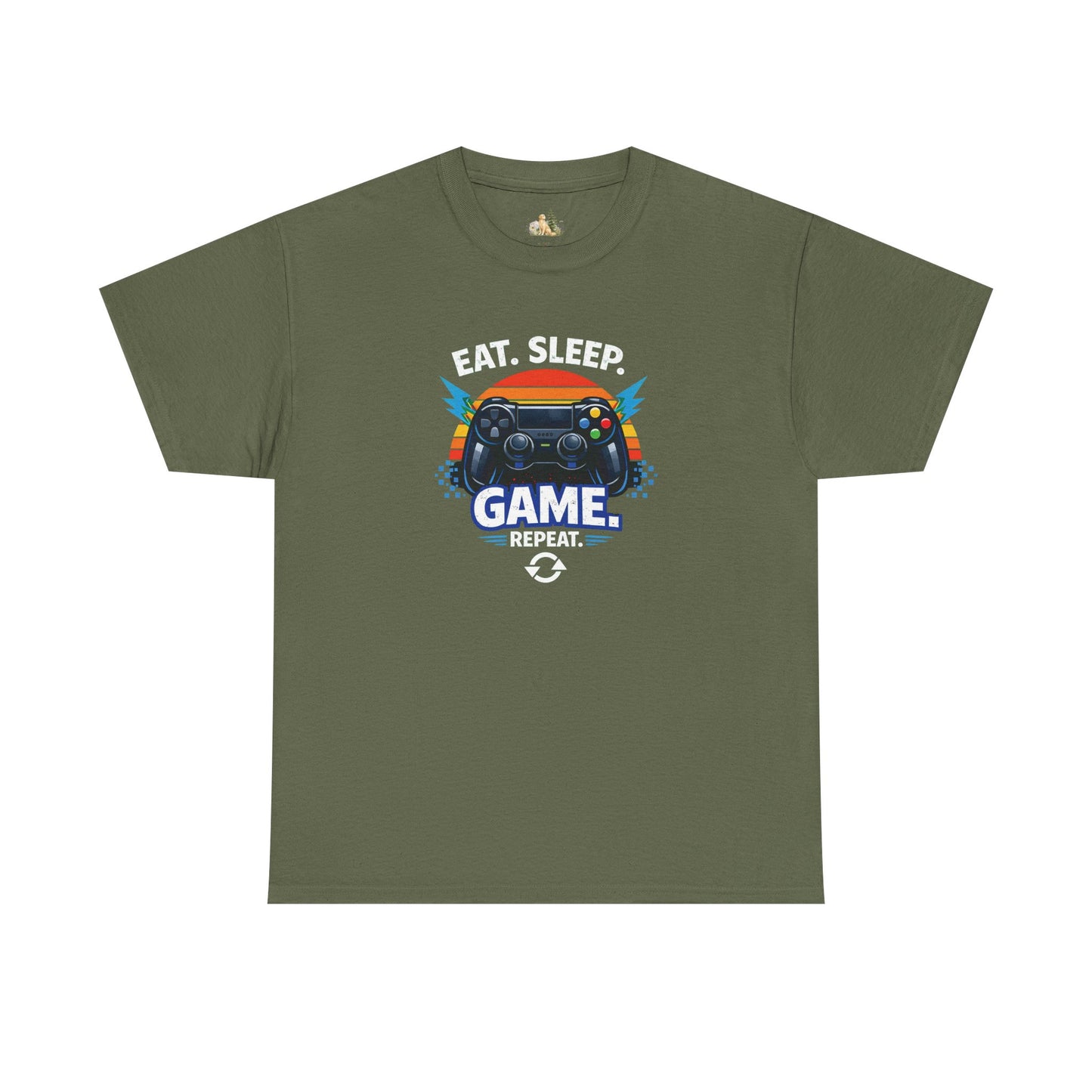 Gaming Controller Graphic Tee — "GAME" Retro Sunset Video Game T-Shirt (Heavy Weight Tee)