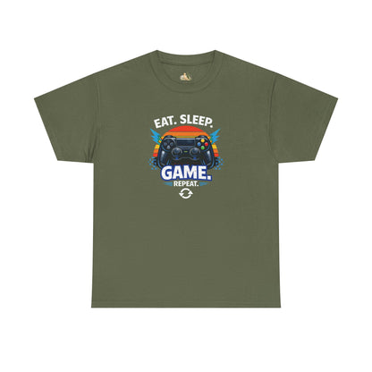 Gaming Controller Graphic Tee — "GAME" Retro Sunset Video Game T-Shirt (Heavy Weight Tee)