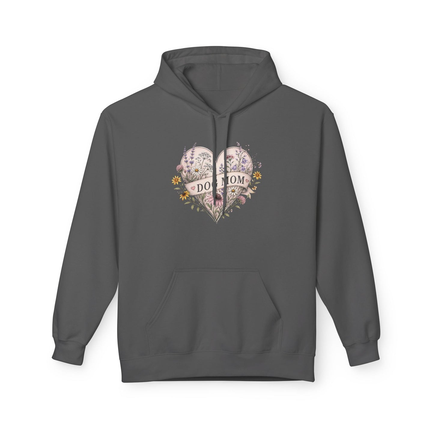 Hoodie — Floral Heart "Dog Mom" Graphic