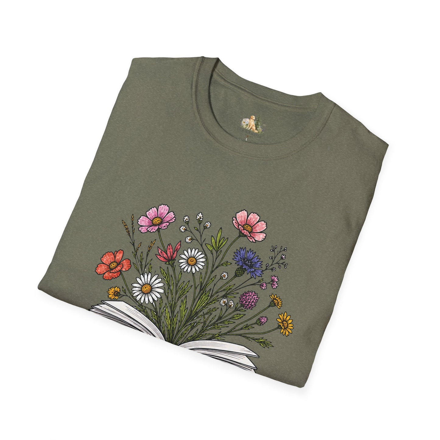Floral Book Tee — “Just One More Chapter” Graphic T-Shirt