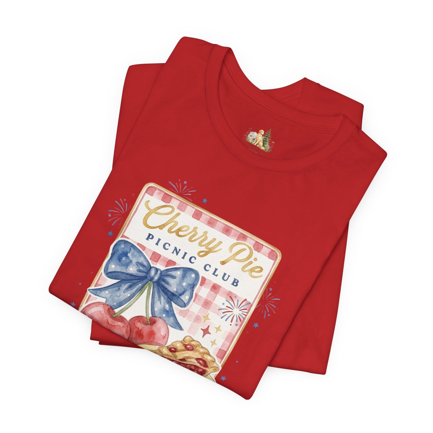 Cherry Pie Picnic Club Tee | 4th of July Retro Americana, vintage flag stars