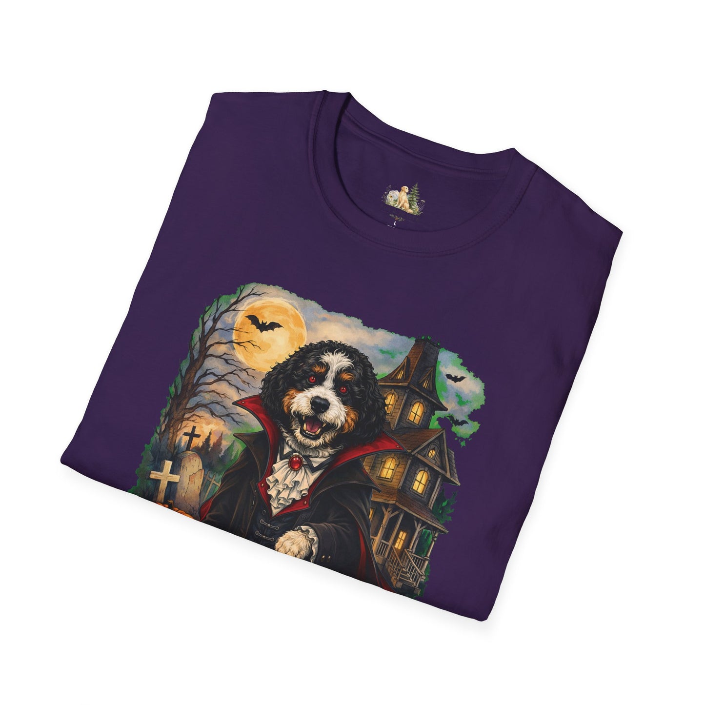 Unisex Halloween Bernese Mountain Dog Costume Tee – What Tails Lurks Behind The Pines Collection
