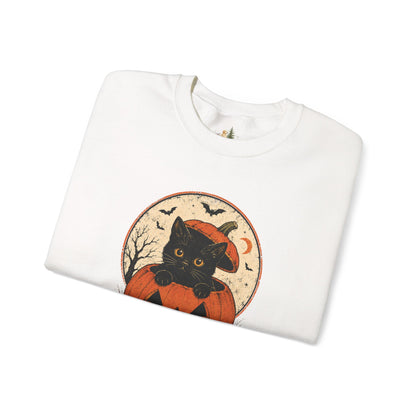 Halloween Black Cat Pumpkin Sweatshirt