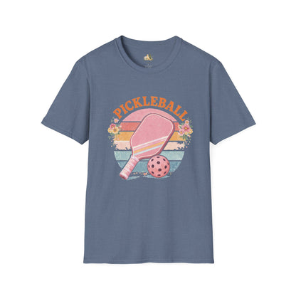 Pickleball Retro Paddle T‑Shirt — Vintage Floral Pickleball Tee Light Weight, Ultra Soft Tee