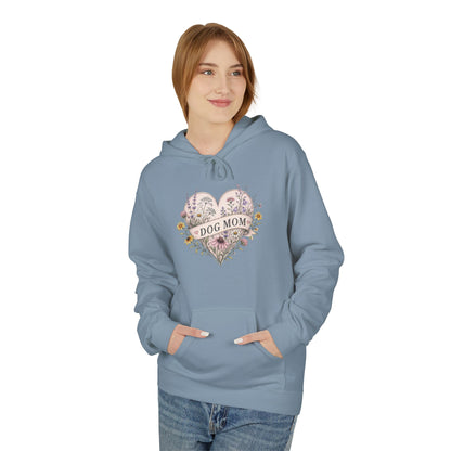 Hoodie — Floral Heart "Dog Mom" Graphic