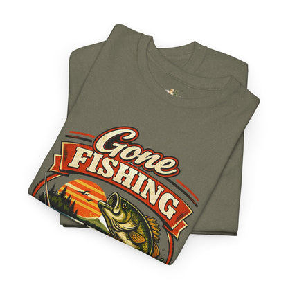 Gone Fishing Graphic Tee — "Gone Fishing, Catch You Later" Fishing T-Shirt (Heavy Weight Tee)