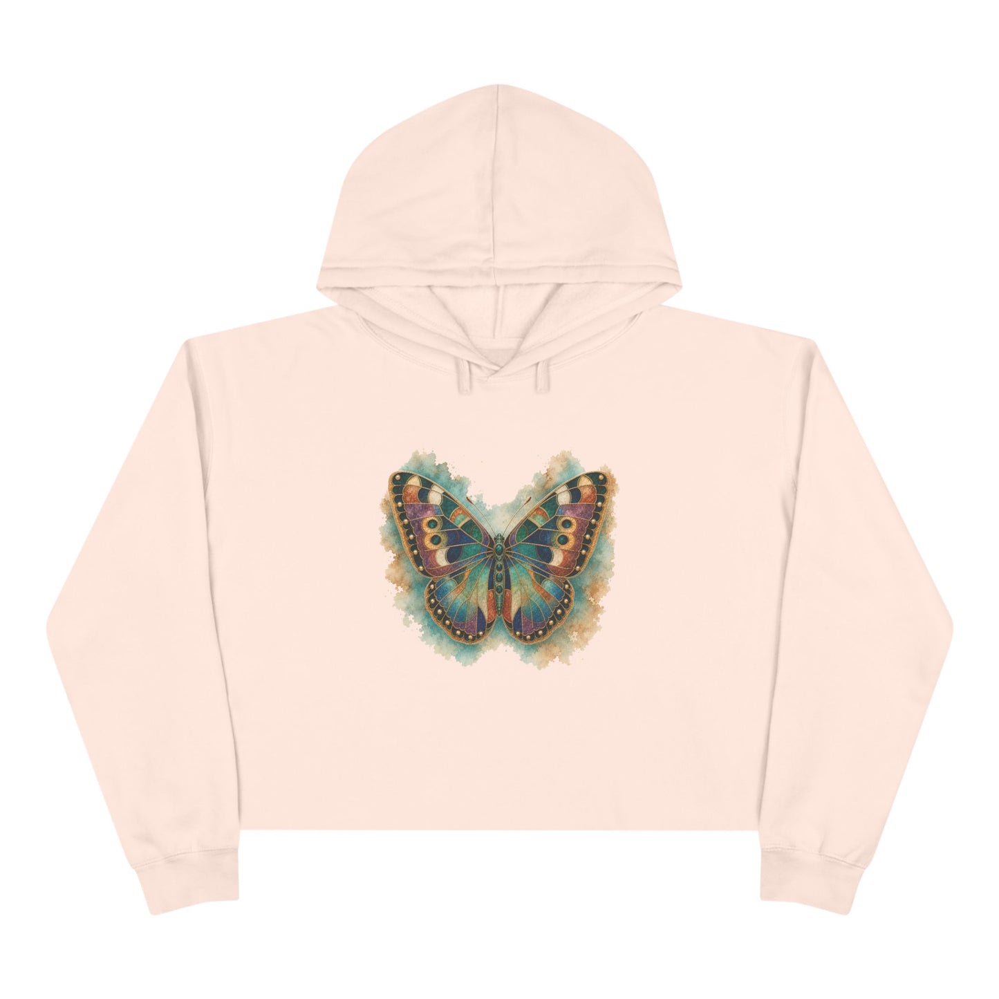 Butterfly Watercolor Crop Hoodie
