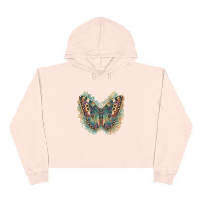 Butterfly Watercolor Crop Hoodie