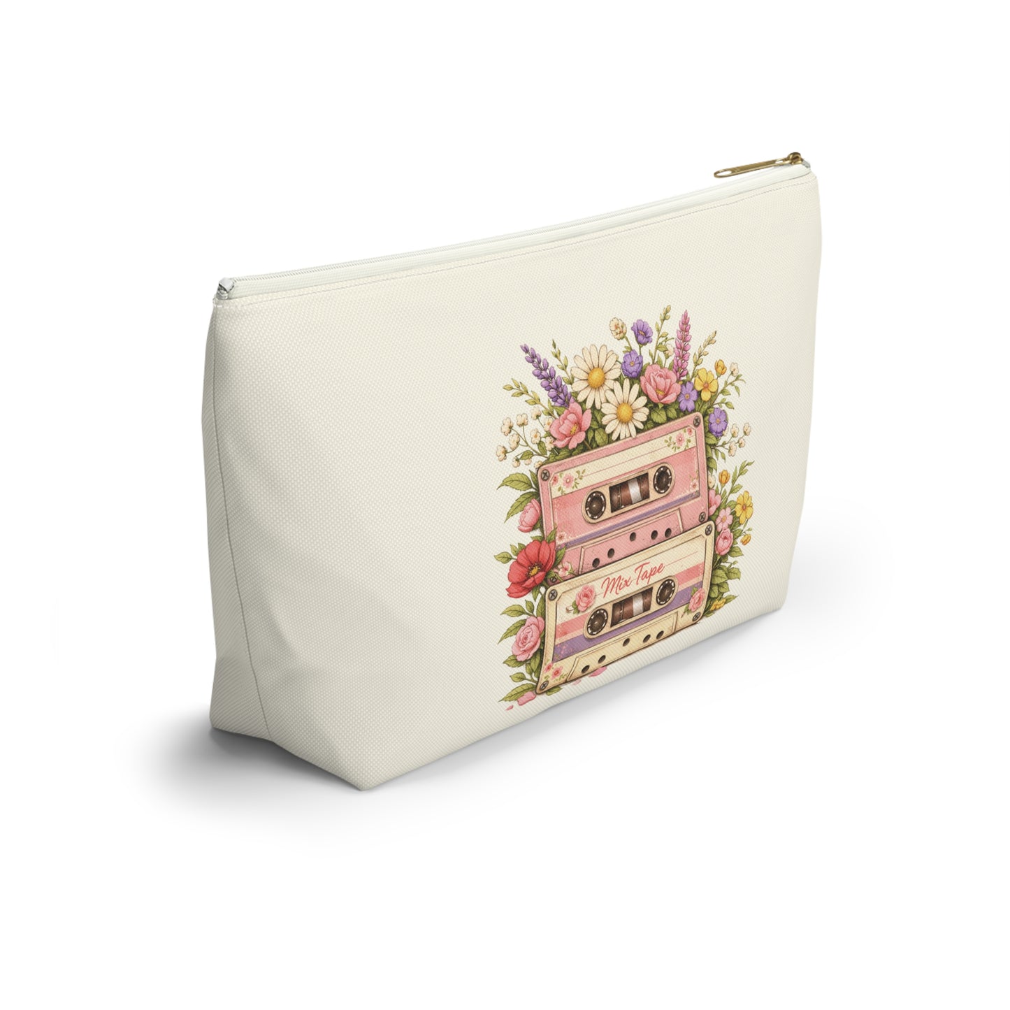 Retro Floral Cassette Accessory Pouch