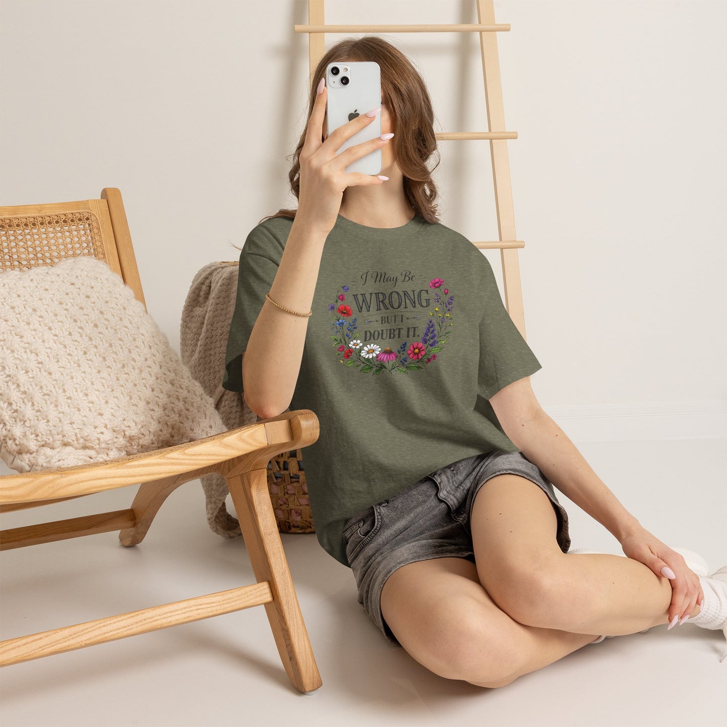 Floral 'I May Be Wrong But I Doubt It' T-Shirt