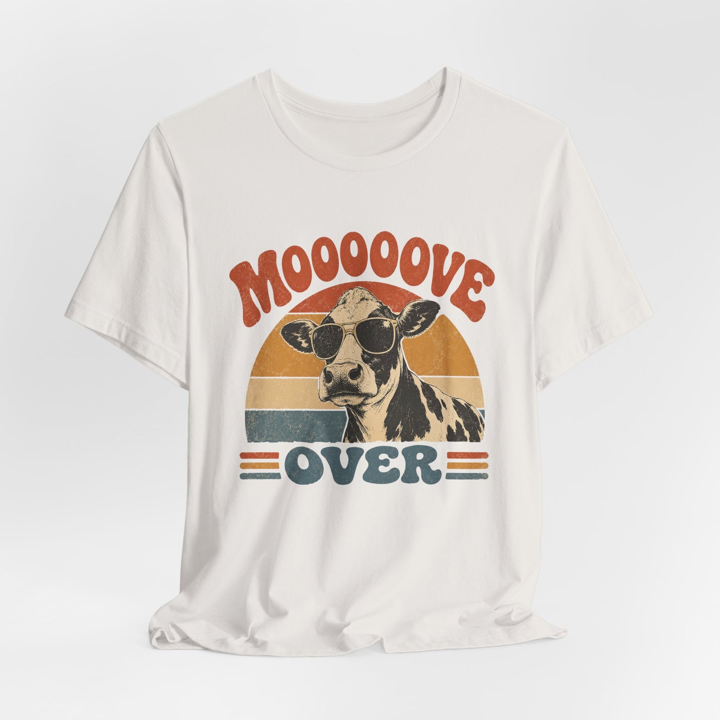 Mooove Over Cow Tee – Retro Vintage Farm Animal Graphic T-Shirt
