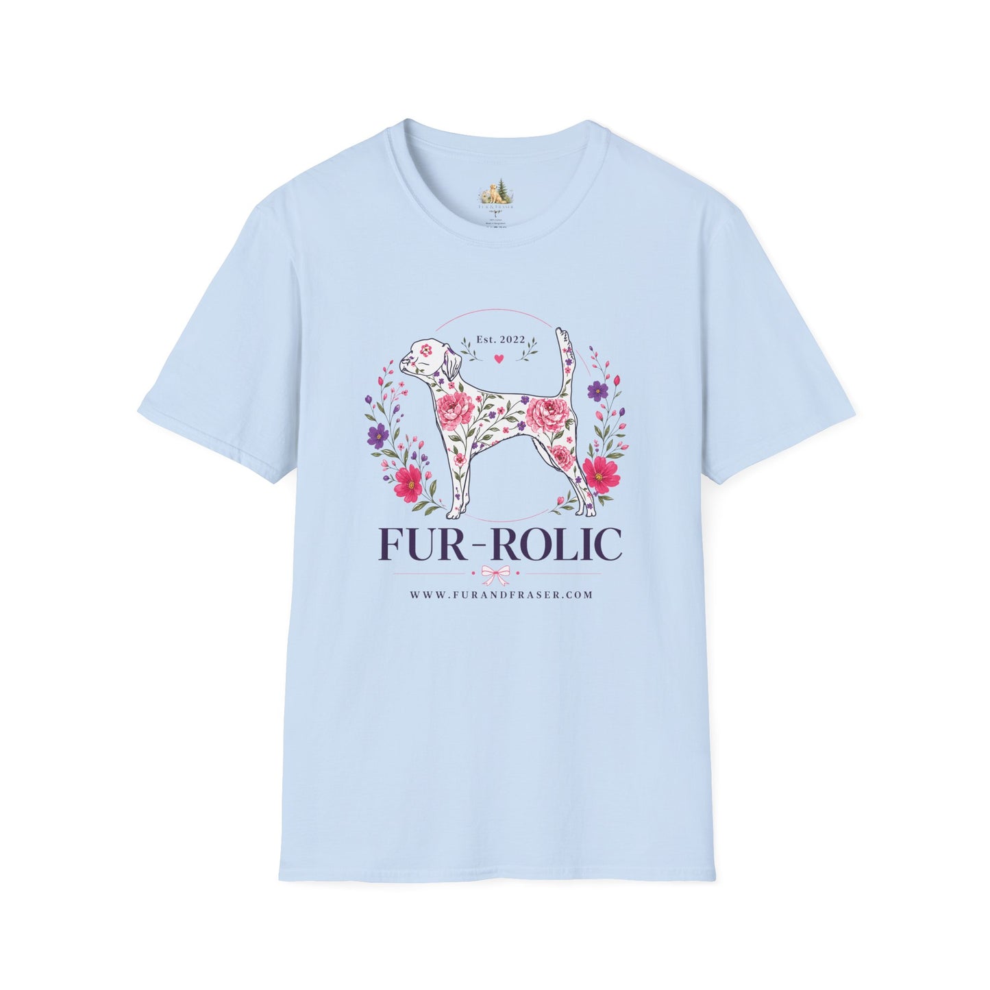 Floral Dog Tee — “FUR-ROLIC” Graphic T-Shirt (Est. 2022)