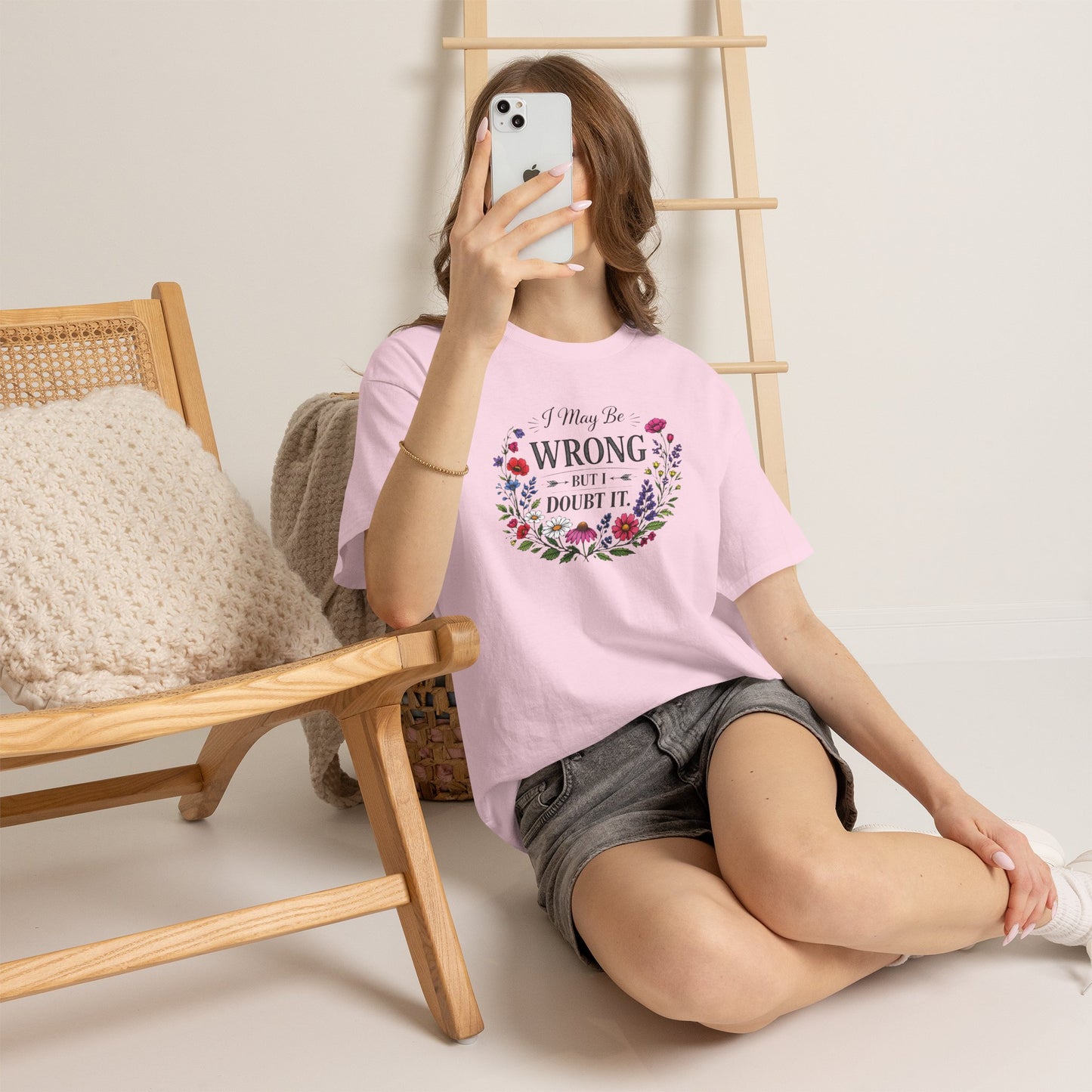 Floral 'I May Be Wrong But I Doubt It' T-Shirt