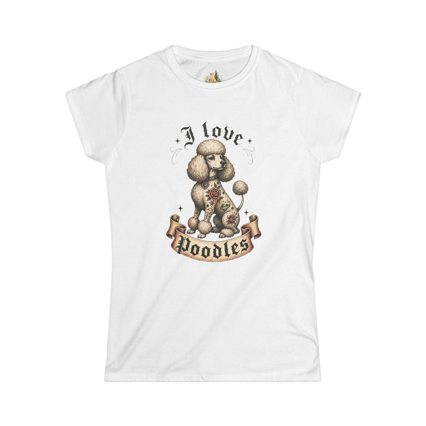 I Love Poodles Women's Tee — Cute Vintage Poodle Graphic Shirt