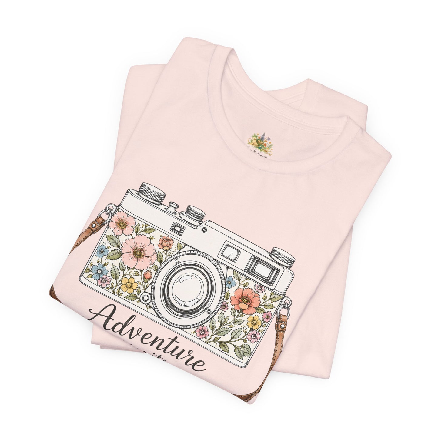 Floral Vintage Camera Adventure Awaits T-Shirt | Photography Travel Tee