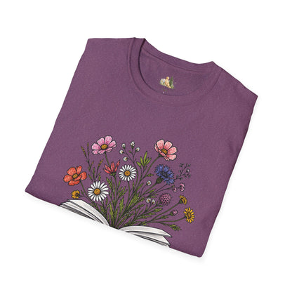 Floral Book Tee — “Just One More Chapter” Graphic T-Shirt