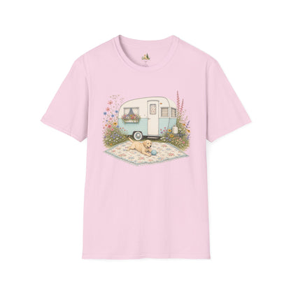 Vintage Camper T-Shirt — Cozy Caravan & Picnic Design(Light Weight, Ultra Soft)