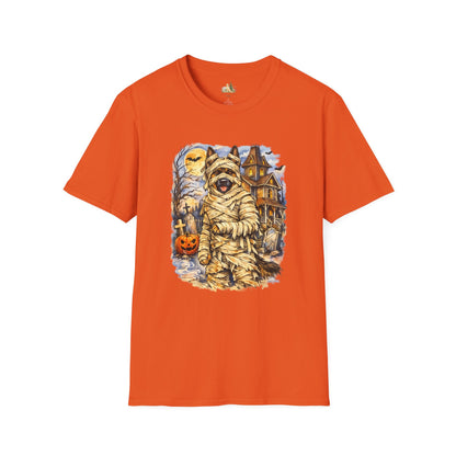 Unisex Mummy German Shepherd Halloween T-Shirt - What Tails Lurk Behind The Pines Collection