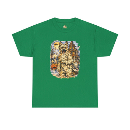 Unisex Mummy German Shepherd Halloween T-Shirt - What Tails Lurk Behind The Pines Collection (Heavy Weight Tee)