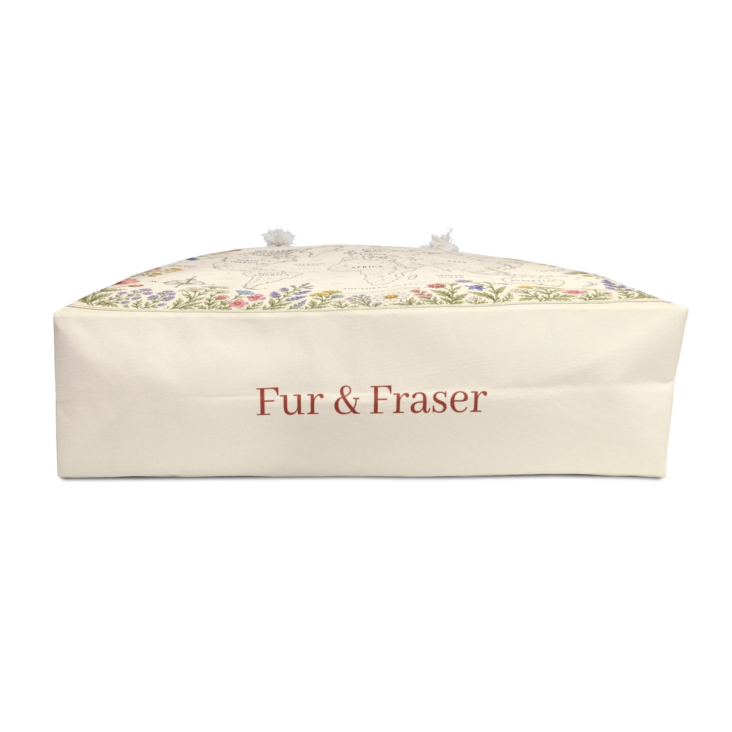 Floral World Map Weekender Bag — Vintage Botanical Travel Tote