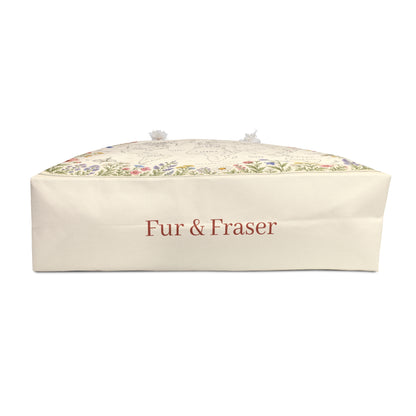 Floral World Map Weekender Bag — Vintage Botanical Travel Tote