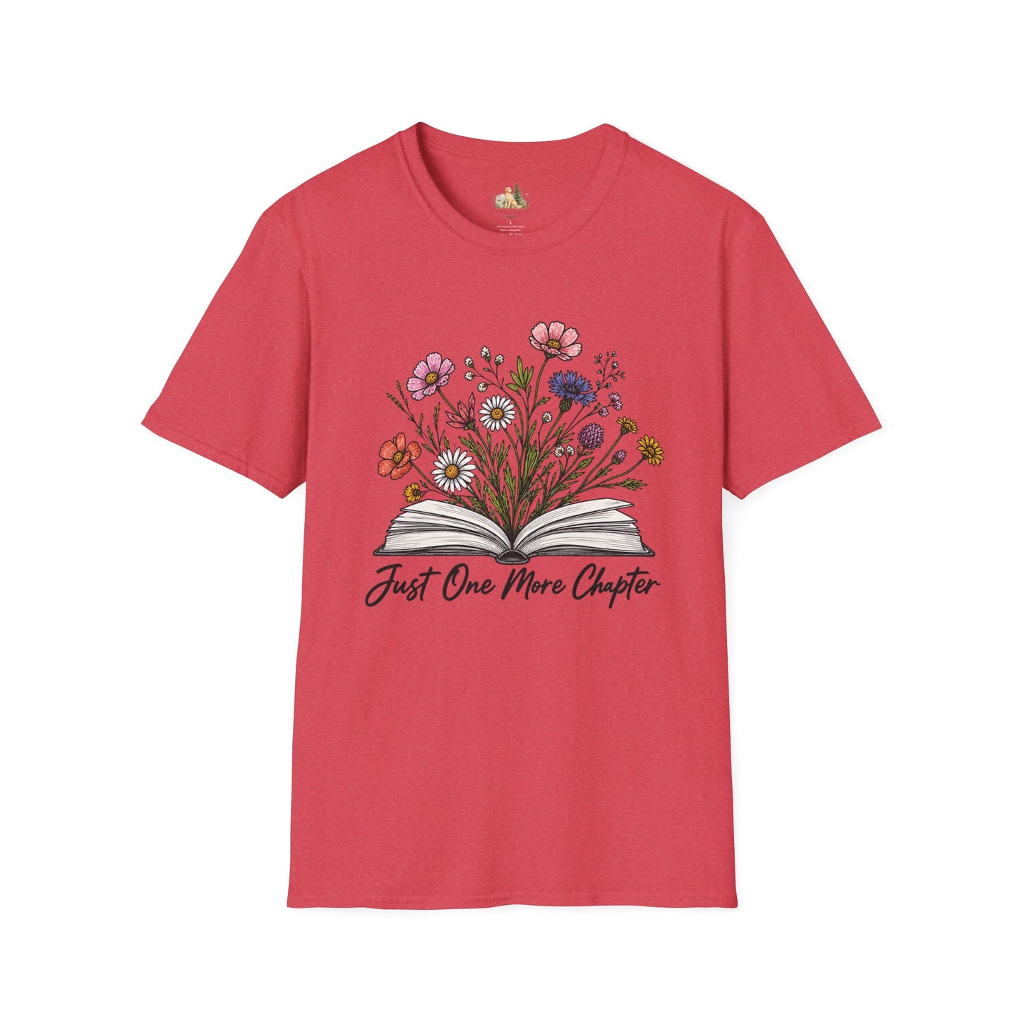 Floral Book Tee — “Just One More Chapter” Graphic T-Shirt