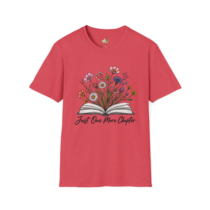 Floral Book Tee — “Just One More Chapter” Graphic T-Shirt
