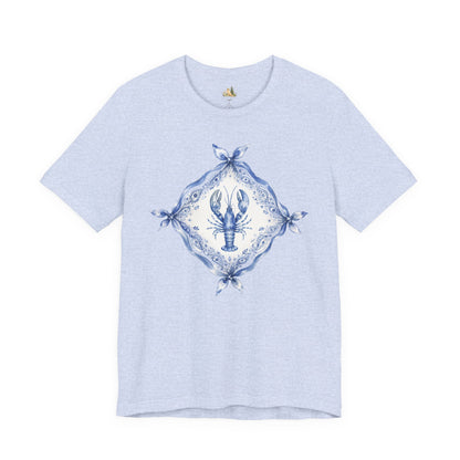 T-Shirt — Blue Delft Lobster Bandana Graphic Tee