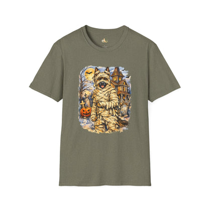 Unisex Mummy German Shepherd Halloween T-Shirt - What Tails Lurk Behind The Pines Collection