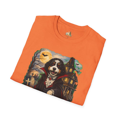 Unisex Halloween Bernese Mountain Dog Costume Tee – What Tails Lurks Behind The Pines Collection