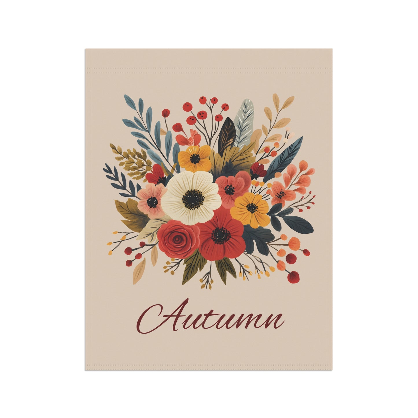 Autumn Floral Garden Flag — Fall Bouquet Yard Banner