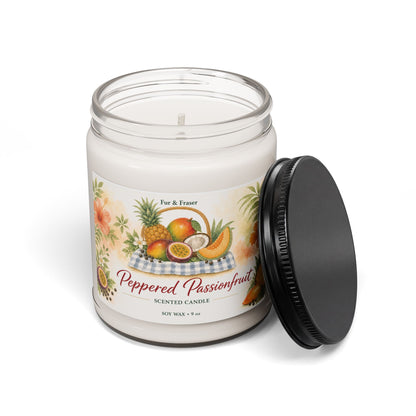 Peppered Passionfruit Soy Candle — 9oz Tropical Fruit Scented Jar
