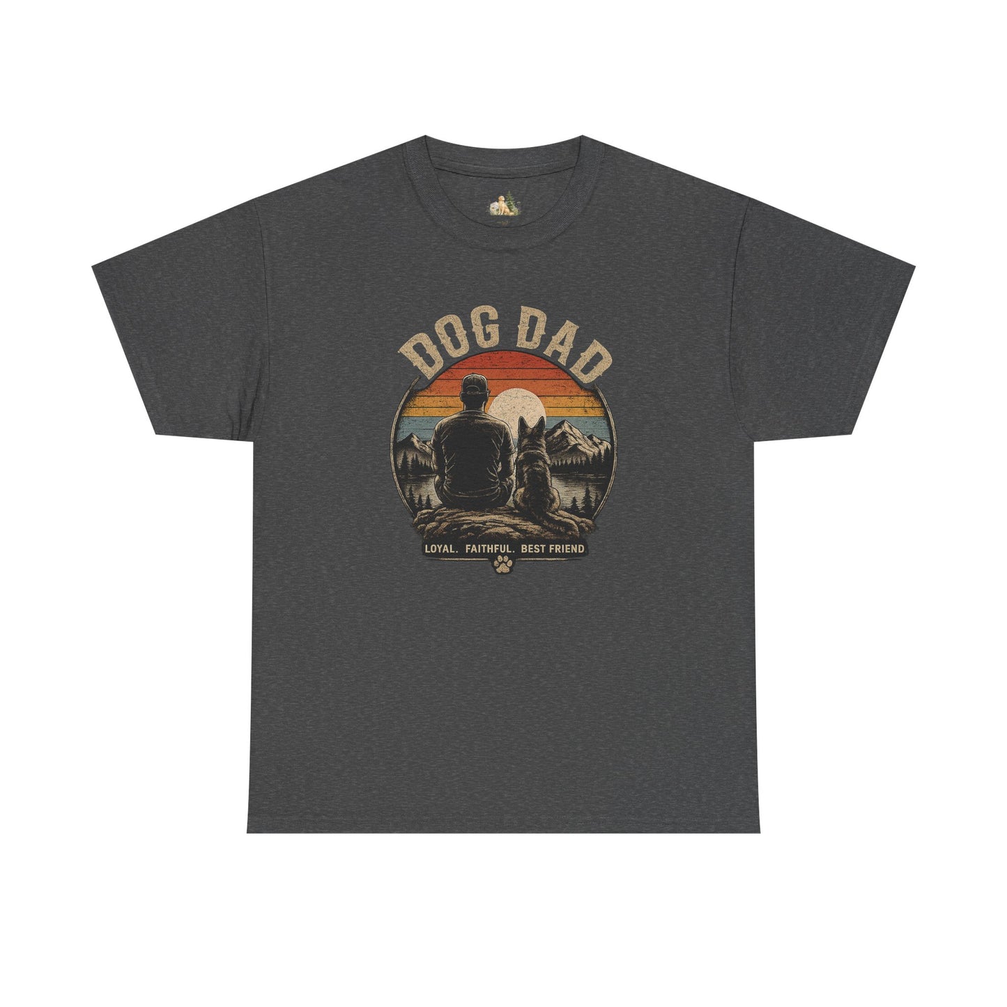 Dog Dad T-Shirt – Vintage "Loyal. Faithful. Best Friend." Graphic Tee for Dog Lovers