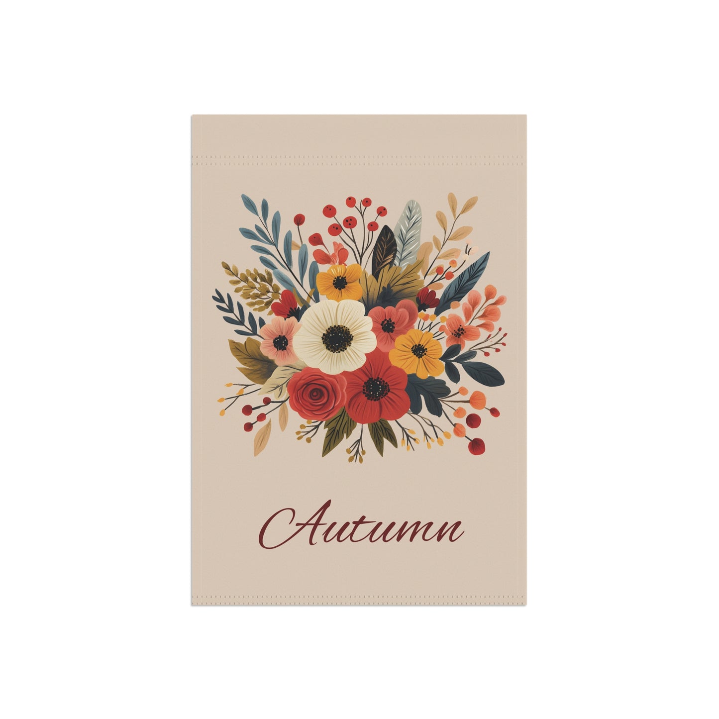 Autumn Floral Garden Flag — Fall Bouquet Yard Banner