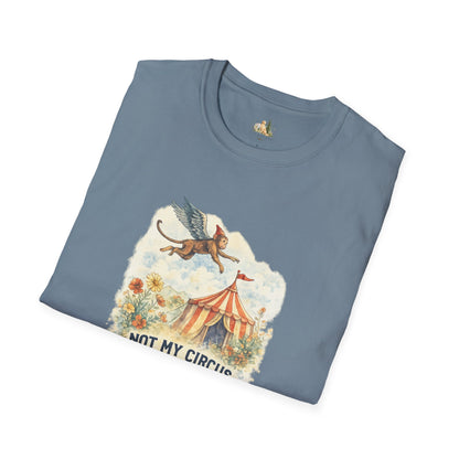 T-Shirt — Vintage Circus Monkey 'Not My Circus, Not My Monkeys' Graphic Tee (Light Weight, Ultra Soft Tee)