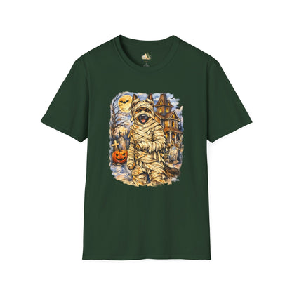 Unisex Mummy German Shepherd Halloween T-Shirt - What Tails Lurk Behind The Pines Collection