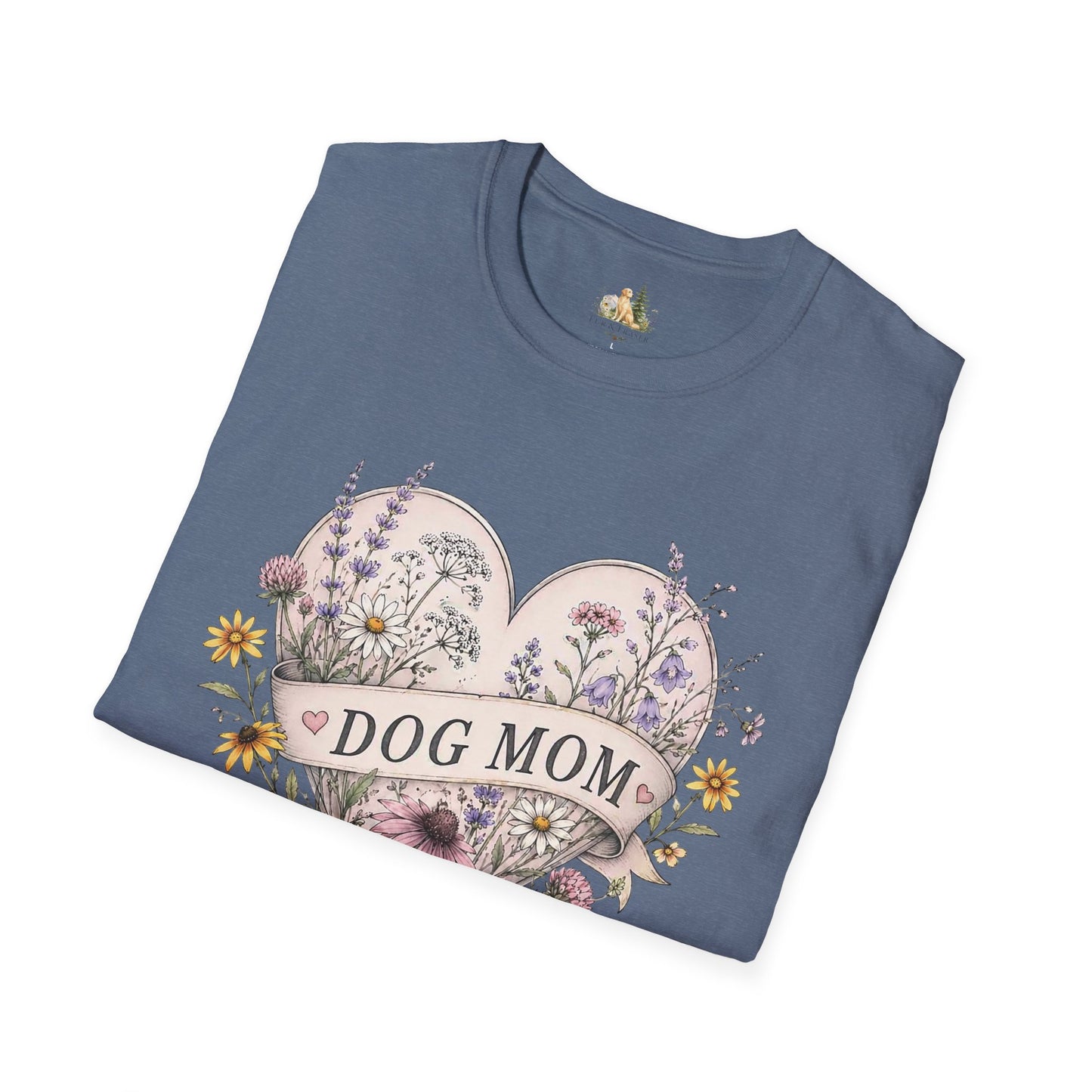 Dog Mom Floral Heart T-Shirt (Light Weight, Ultra Soft)
