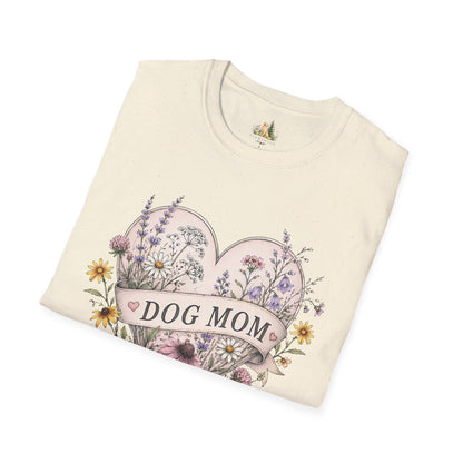 Dog Mom Floral Heart T-Shirt (Light Weight, Ultra Soft)