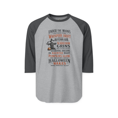 Halloween Raglan Shirt — 'Under the Moon's Whispers' Spooky Baseball Tee