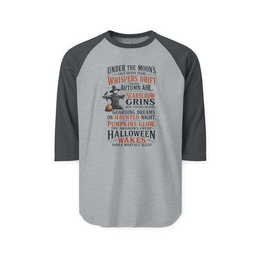 Halloween Raglan Shirt — 'Under the Moon's Whispers' Spooky Baseball Tee