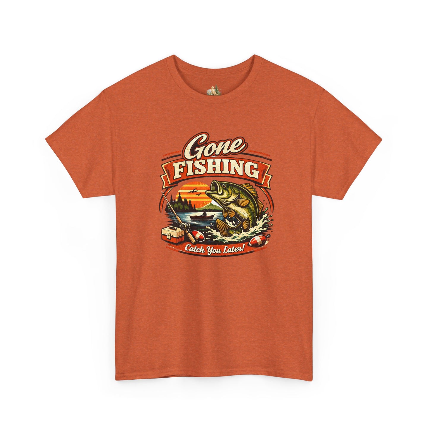 Gone Fishing Graphic Tee — "Gone Fishing, Catch You Later" Fishing T-Shirt (Heavy Weight Tee)