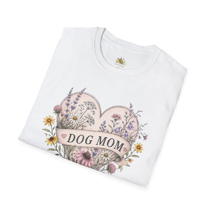 Dog Mom Floral Heart T-Shirt